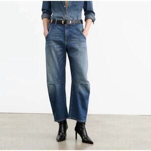 Nili Lotan Jeans Womens 25 Emerson Barrel Leg Pants Crop Classic Wash 540W45